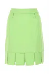 Bottega Veneta Pastel Green Stretch Viscose Miniskirt In Green