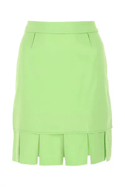 Bottega Veneta Pastel Green Stretch Viscose Miniskirt In 3516