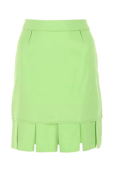 BOTTEGA VENETA PASTEL GREEN STRETCH VISCOSE MINISKIRT
