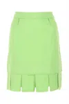 Bottega Veneta Pastel Green Stretch Viscose Miniskirt In Green