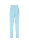 Bottega Veneta Pastel Light-blue Wool Wide-leg Pant In Blue