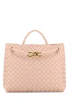 Bottega Veneta Small Leather Andiamo Shoulder Bag In Pink