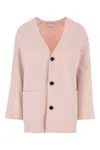Bottega Veneta Pastel Pink Wool Blend Cardigan