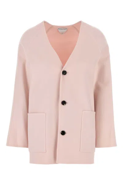 Bottega Veneta Pastel Pink Wool Blend Cardigan