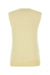 Bottega Veneta Pastel Yellow Cotton Blend Vest In Yellow