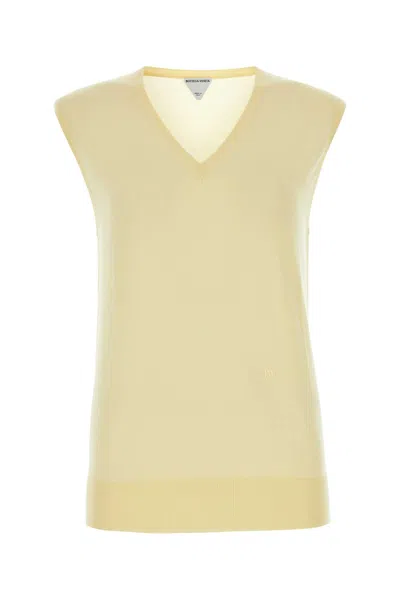 BOTTEGA VENETA PASTEL YELLOW COTTON BLEND VEST