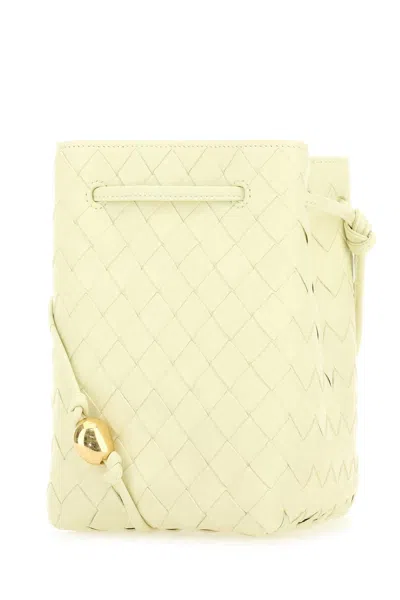 Bottega Veneta Small Woven Bucket Bag In Crema