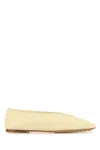 Bottega Veneta Leather Rosa Ballerinas With Flat Sole And Woven Texture In Gold