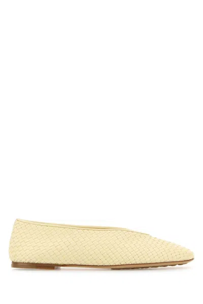 Bottega Veneta Pastel Yellow Leather Rosa Ballerinas