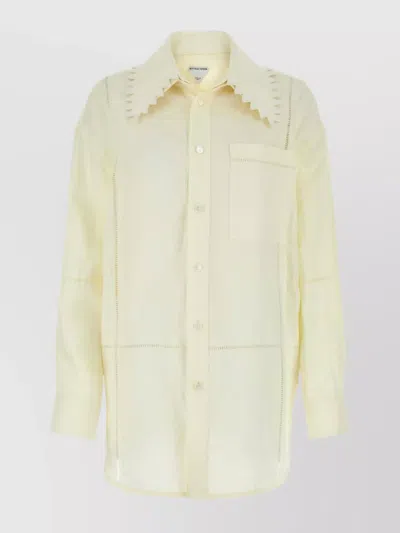Bottega Veneta Pastel Yellow Linen Shirt