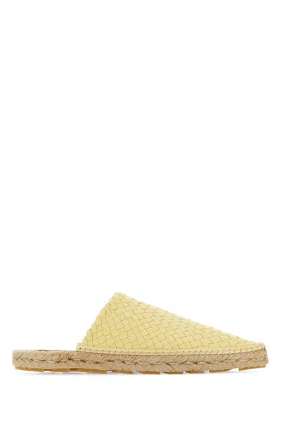 Bottega Veneta Pastel Yellow Nappa Leather Intreccio Espadrilles