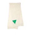 Bottega Veneta Patch-detail Pointelle-knit Scarf In White