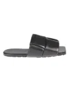 Bottega Veneta Patch Flat Mules In Padded Intreccio Leather In Black