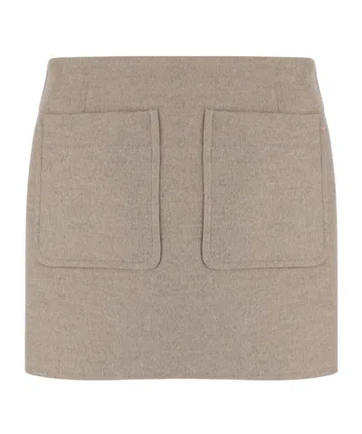 Bottega Veneta Patch Pocket Skirt In Brown