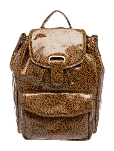 Pre-owned Bottega Veneta Patent Leather Backpack In Neutral
