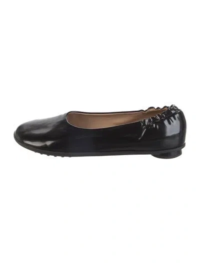Pre-owned Bottega Veneta Patent Leather Ballet Flats In Black