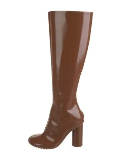 Pre-owned Bottega Veneta Patent Leather Boots In Brown