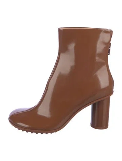 Pre-owned Bottega Veneta Patent Leather Boots In Brown