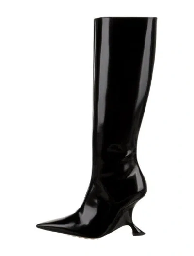 Pre-owned Bottega Veneta Patent Leather Boots W/ Tags In Black