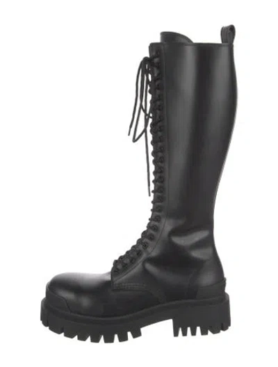 Pre-owned Bottega Veneta Patent Leather Combat Boots In Black