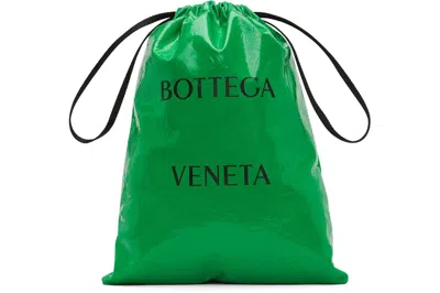 Pre-owned Bottega Veneta Patent Leather Drawstring Bag Green
