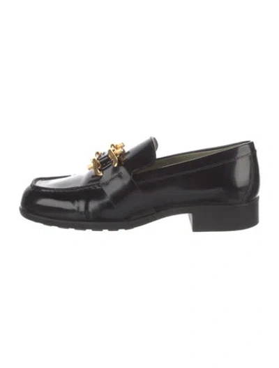 Pre-owned Bottega Veneta Patent Leather Loafers In Black