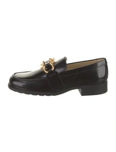 Pre-owned Bottega Veneta Patent Leather Loafers In Black