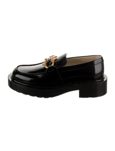 Pre-owned Bottega Veneta Patent Leather Loafers In Black