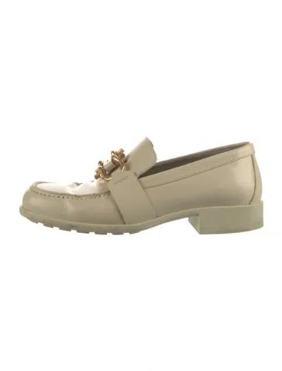 Pre-owned Bottega Veneta Patent Leather Loafers In Neutral
