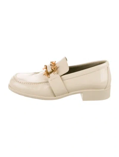 Pre-owned Bottega Veneta Patent Leather Loafers In Neutral