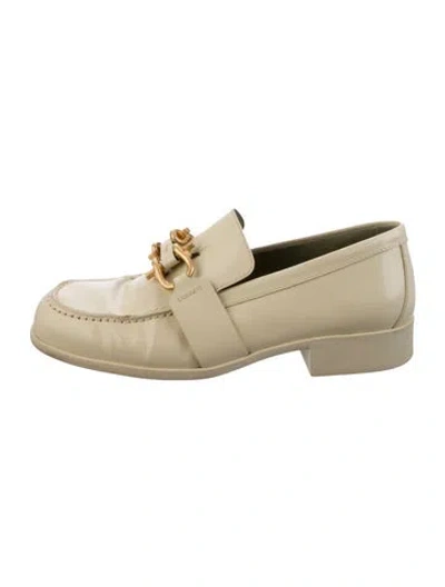 Pre-owned Bottega Veneta Patent Leather Loafers In Neutral