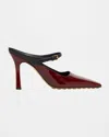 Bottega Veneta Patent Leather Mary Jane Pumps In Red