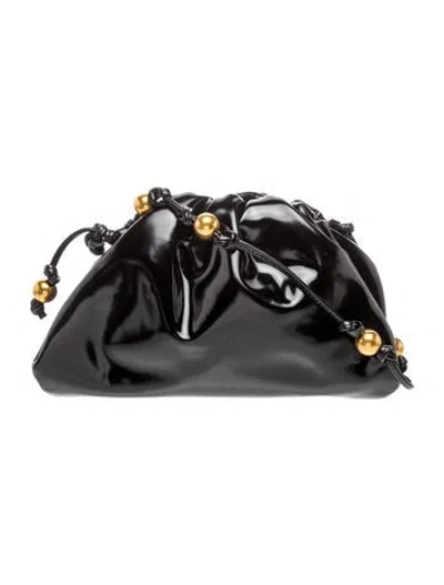 Pre-owned Bottega Veneta Patent Leather Mini Pouch Mini 2023 In Black