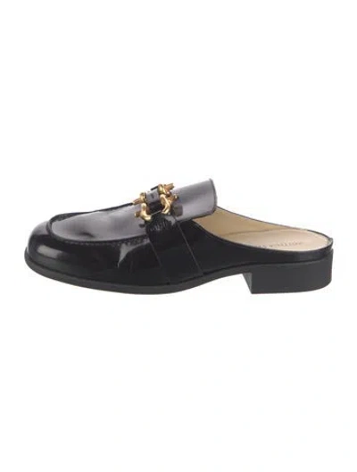 Pre-owned Bottega Veneta Patent Leather Mules In Black