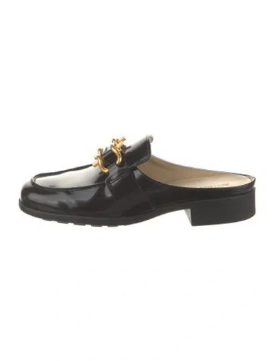 Pre-owned Bottega Veneta Patent Leather Mules In Black
