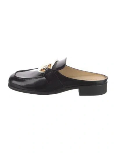 Pre-owned Bottega Veneta Patent Leather Mules In Black