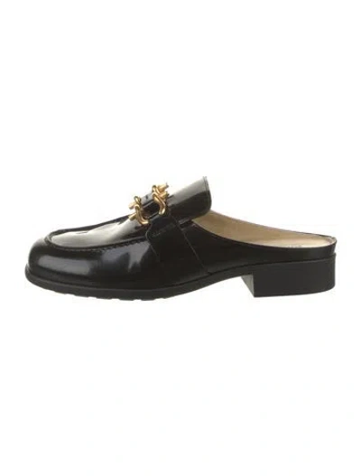 Pre-owned Bottega Veneta Patent Leather Mules In Black
