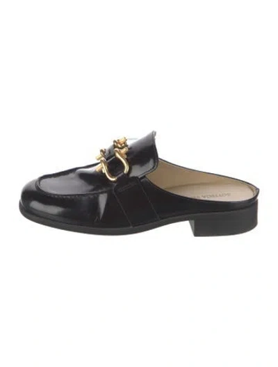 Pre-owned Bottega Veneta Patent Leather Mules In Black