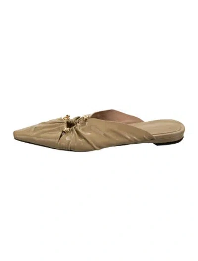 Pre-owned Bottega Veneta Patent Leather Mules In Gold