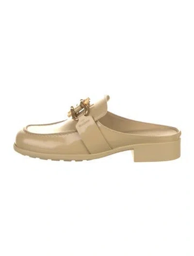 Pre-owned Bottega Veneta Patent Leather Mules In Neutral