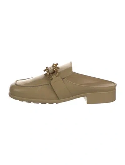 Pre-owned Bottega Veneta Patent Leather Mules In Neutral