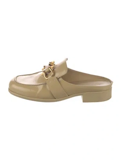 Pre-owned Bottega Veneta Patent Leather Mules In Neutral