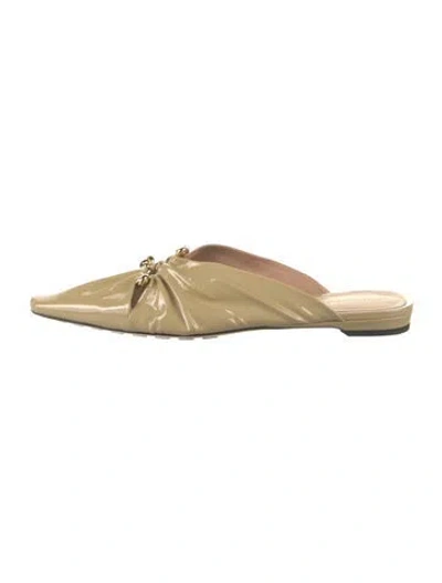 Pre-owned Bottega Veneta Patent Leather Mules In Neutrals