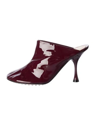 Pre-owned Bottega Veneta Patent Leather Mules W/ Tags In Burgundy