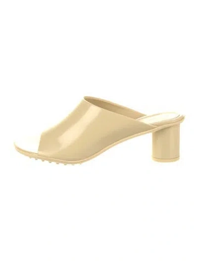 Pre-owned Bottega Veneta Patent Leather Slides W/ Tags In Neutral
