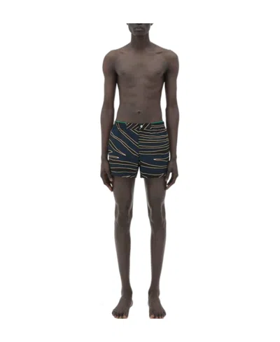 Bottega Veneta Pattern Printed Swimming Trunks In Brown
