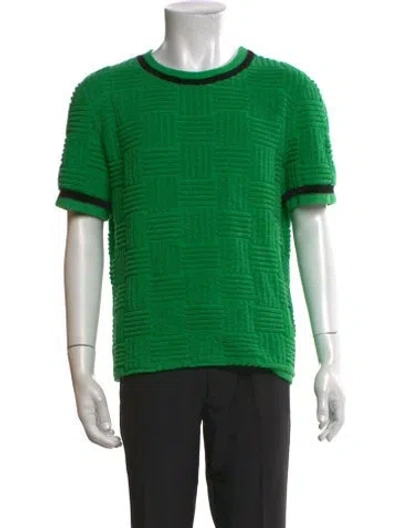 Pre-owned Bottega Veneta Patterned Crew Neck T-shirt In Green