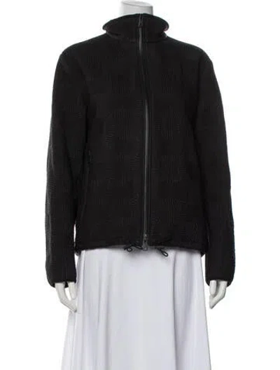 Pre-owned Bottega Veneta Patterned Jacket In Black