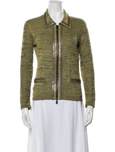 Pre-owned Bottega Veneta Patterned Jacket In Yellow