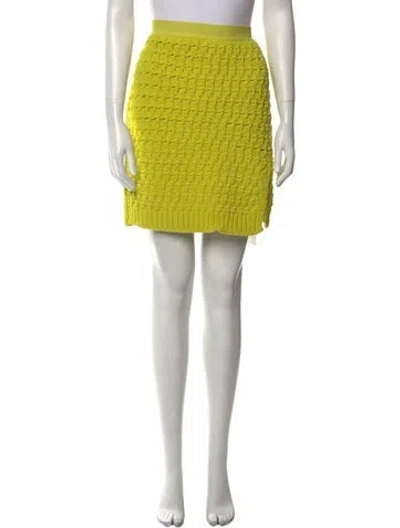 Pre-owned Bottega Veneta Patterned Mini Skirt In Yellow
